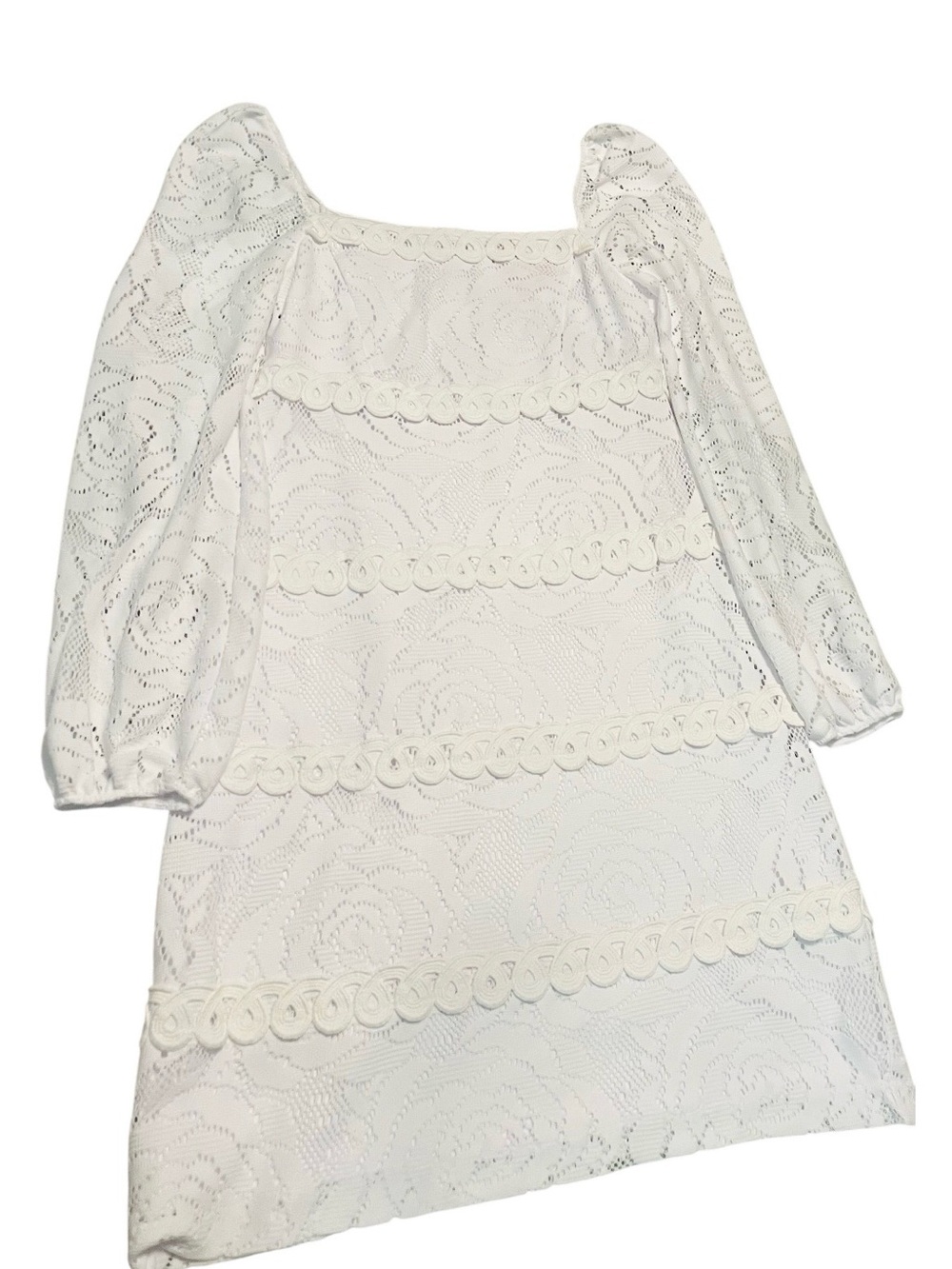 Lilly Pulitzer White Lace Puff-Sleeve Dress for Girls